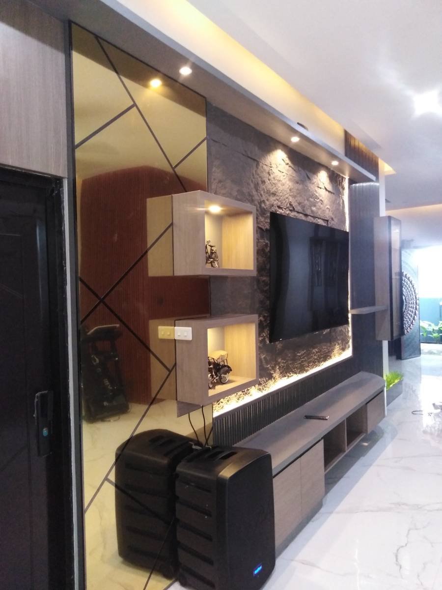 backdrop dan meja tv