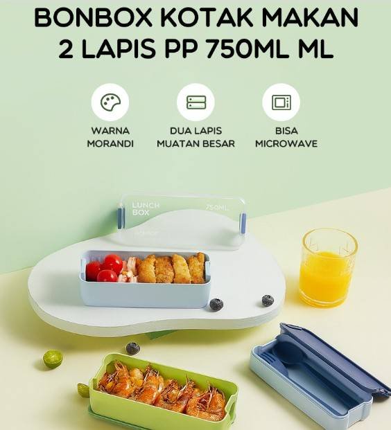 Kotak Makan Dua Susun BTE50501 Bonbox
